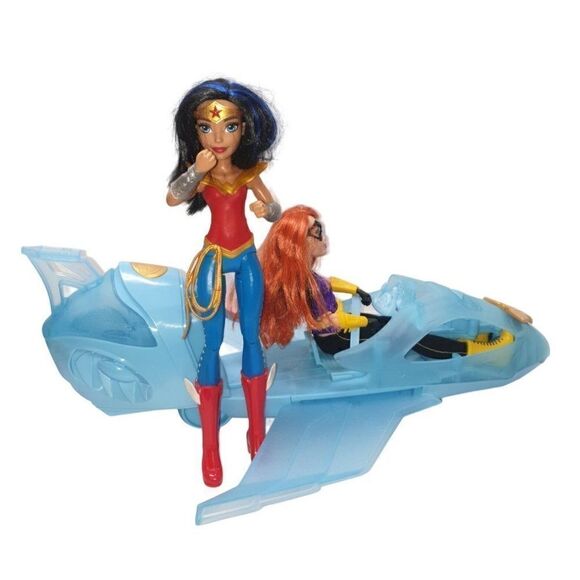 DC Super Hero Girls Wonder Woman Bat Girl Invisible Jet Plane Action Figures Pla - Picture 1 of 6